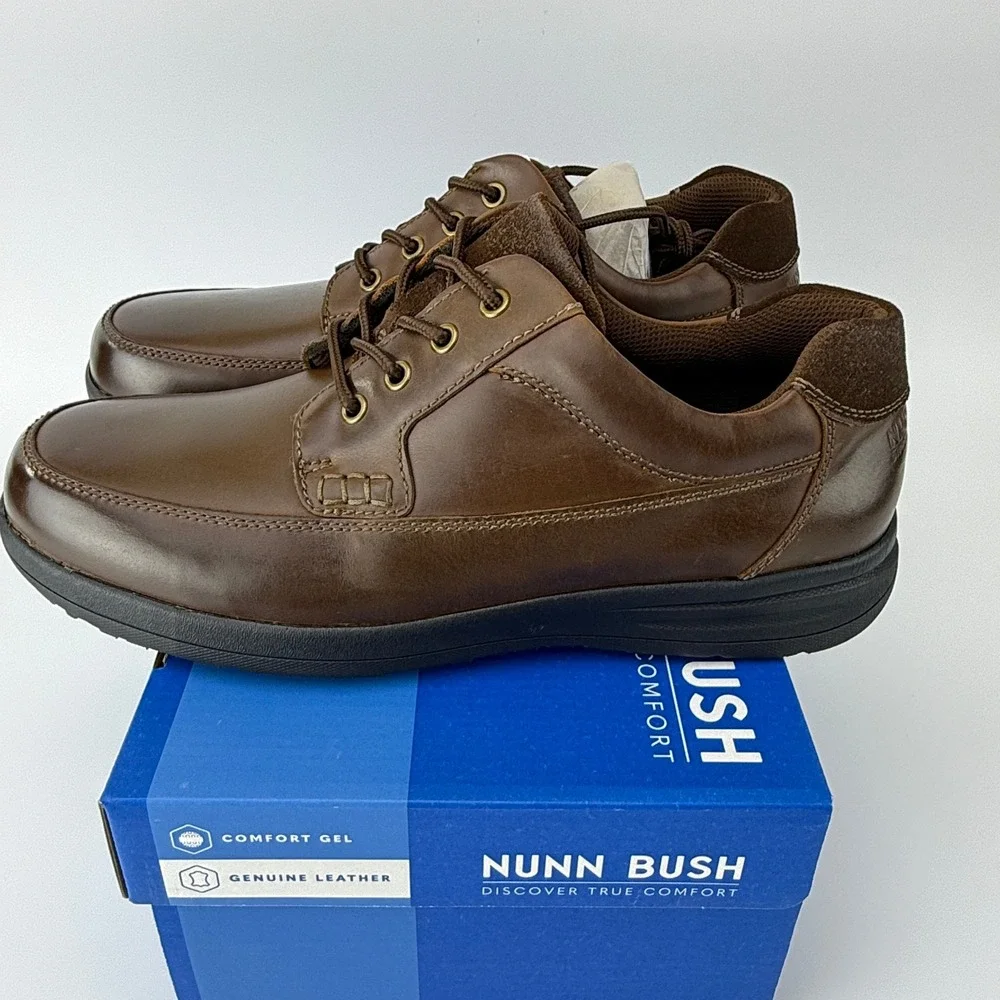 Nunn Bush Cam Oxford Dress Shoes Mens 11 M Brown Leather Comfort Gel NIB
